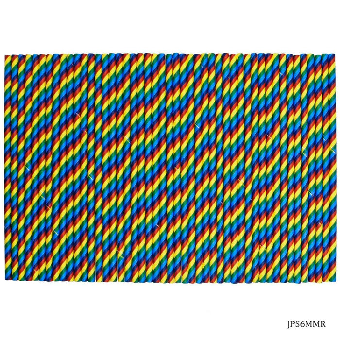 Jags Decorative Pipe 50Pcs Paper Straw Rainbow