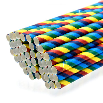 Jags Decorative Pipe 50Pcs Paper Straw Rainbow