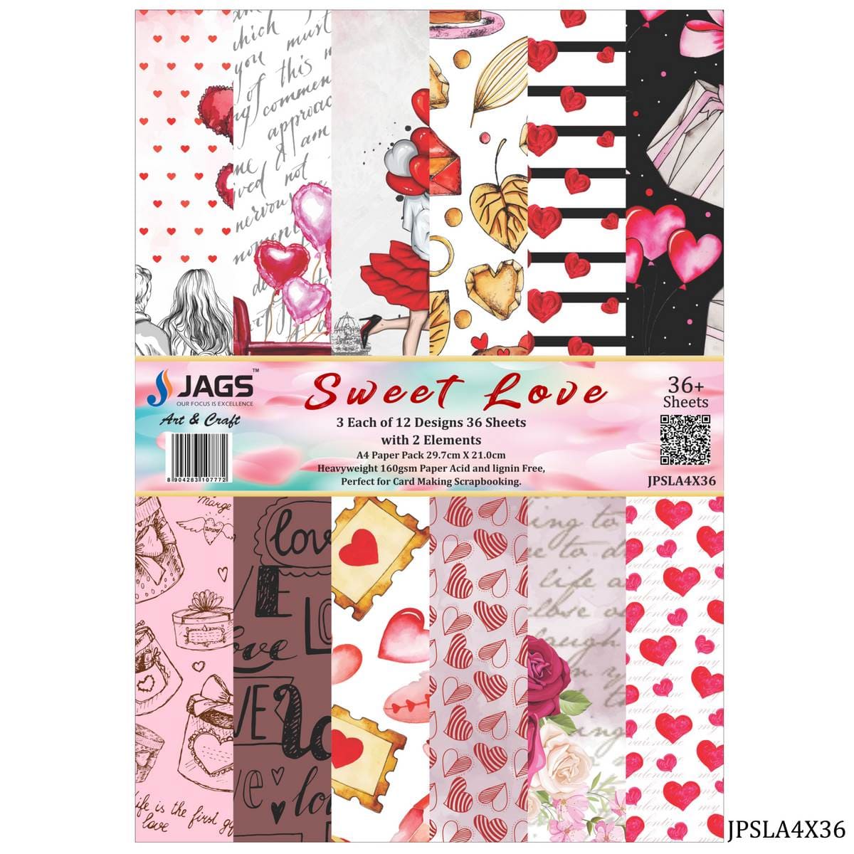 jags-mumbai Emboss material Jags Paper Sweet Love A4