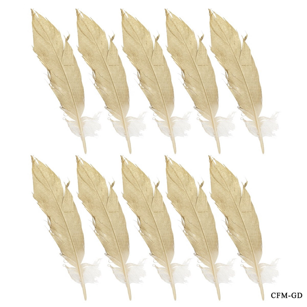 jags-mumbai Feather Feather Artificial Medium Golden 10pcs