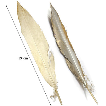 Feather Artificial Medium Golden 10pcs