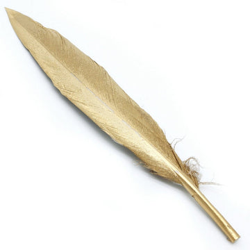 Feather artificial small golden 10pcs