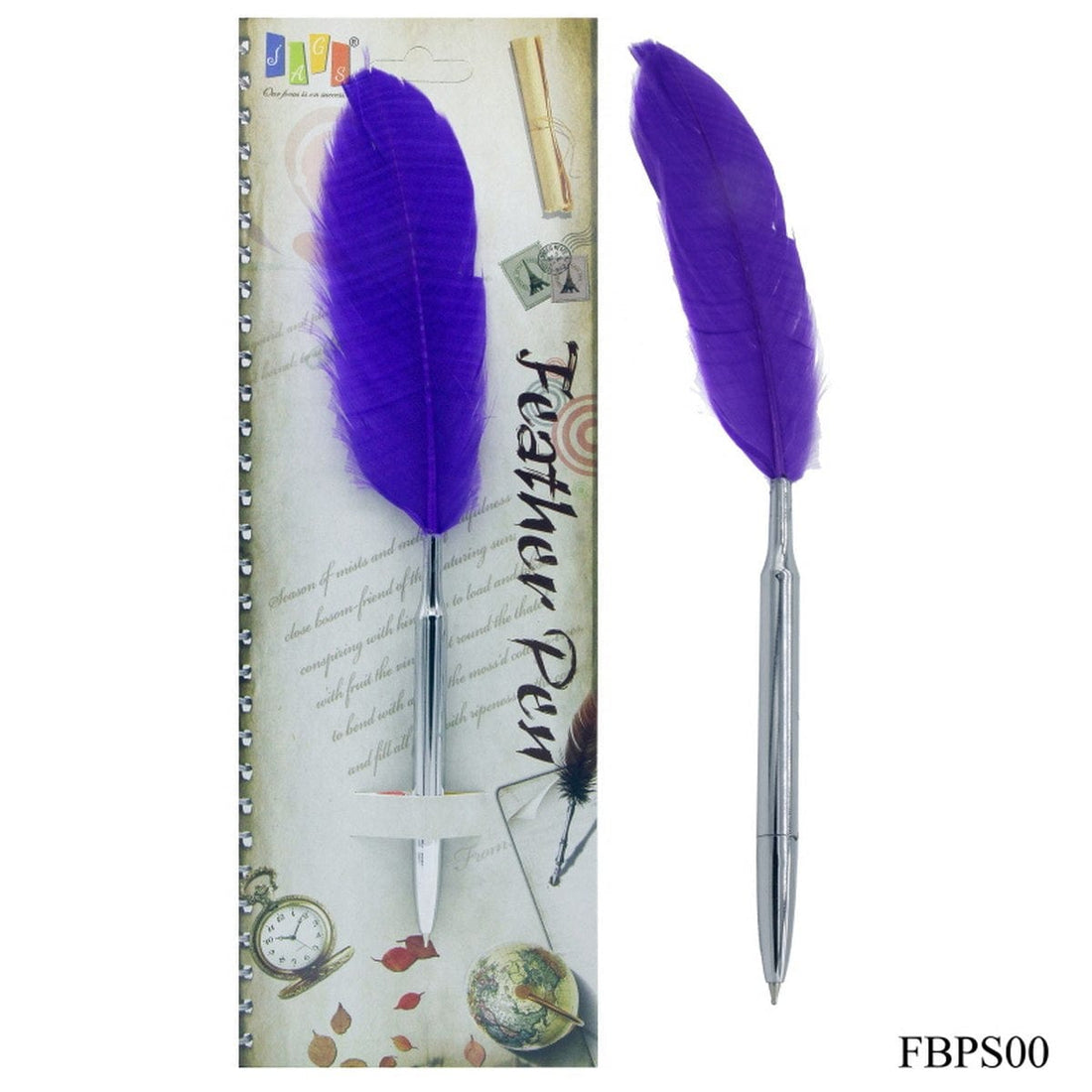 jags-mumbai Feather Pens Feather Ball Pen Steel Finis Plain Body