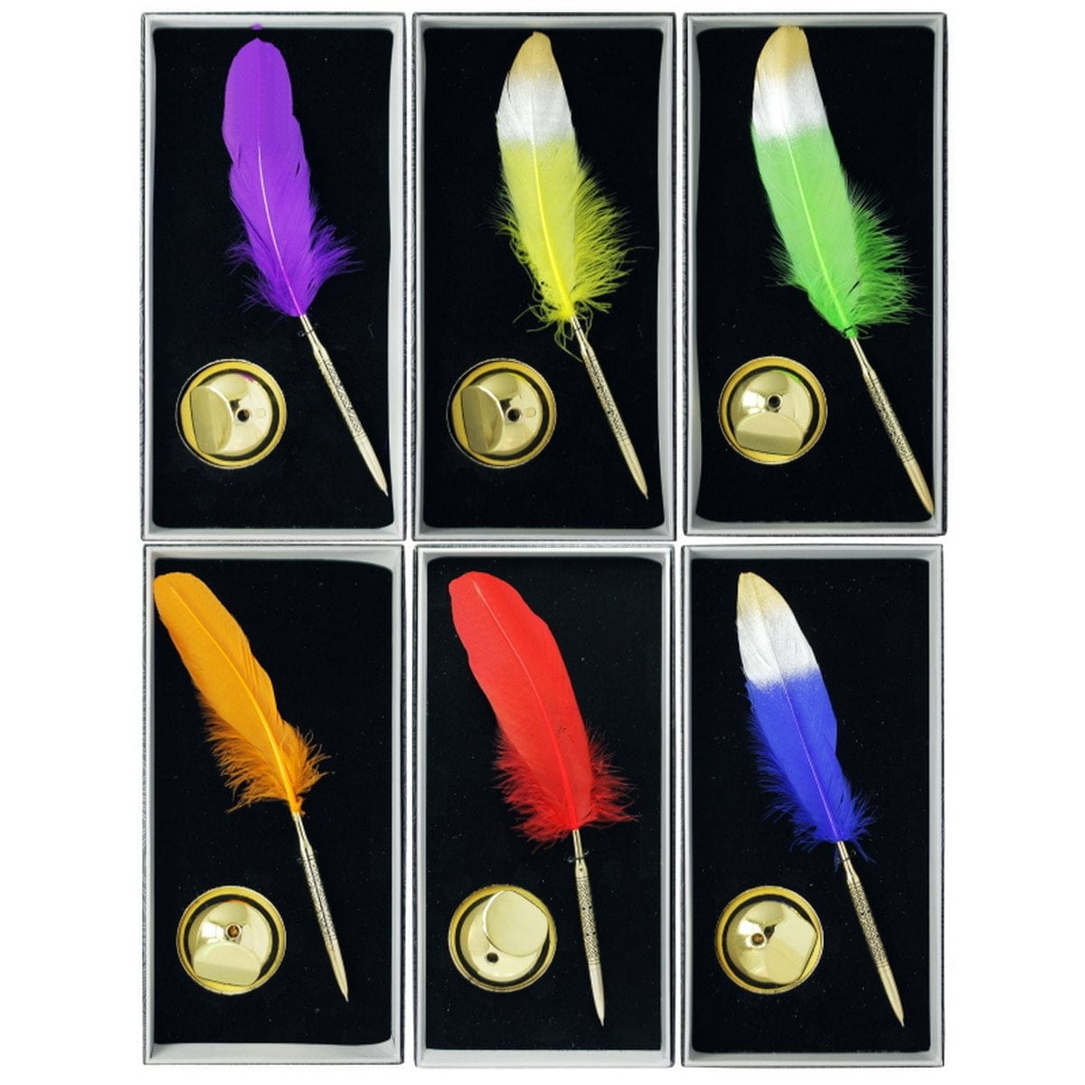 jags-mumbai Feather Pens Feather Ball Pen With Stand & Gift Box Gold