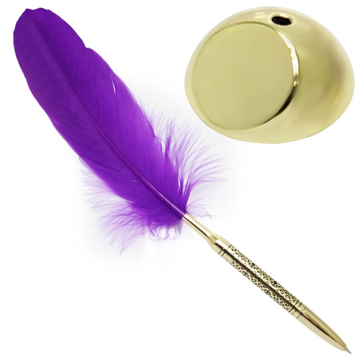 jags-mumbai Feather Pens Feather Ball Pen With Stand & Gift Box Gold