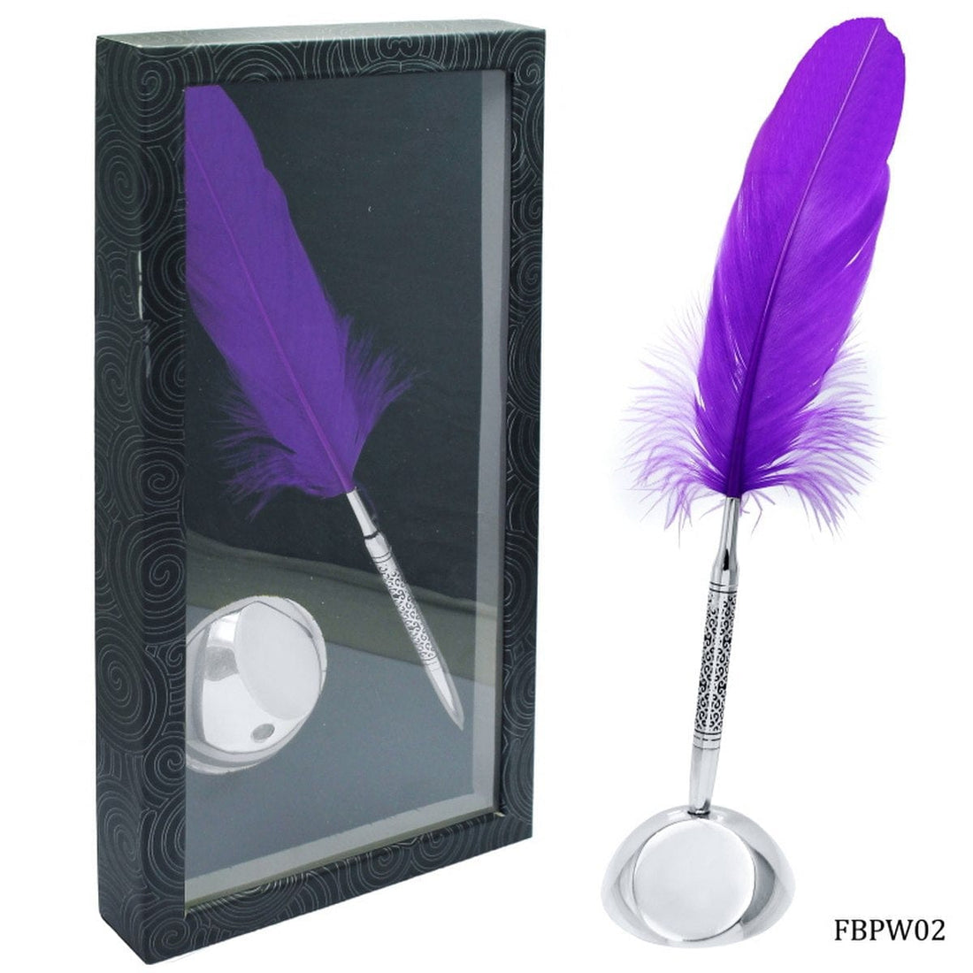 jags-mumbai Feather Pens Feather Ball Pen With Stand & Gift Box Silver