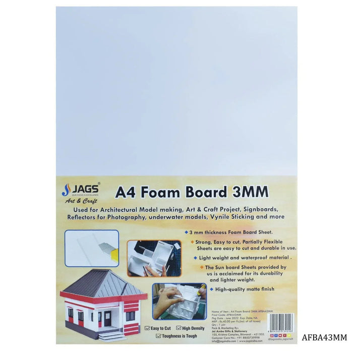 Foam Board l 3MM l thick A4 l Pack of 1