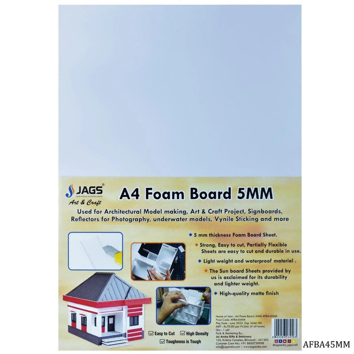 Foam board l 5mm l A4 l Pack of 1
