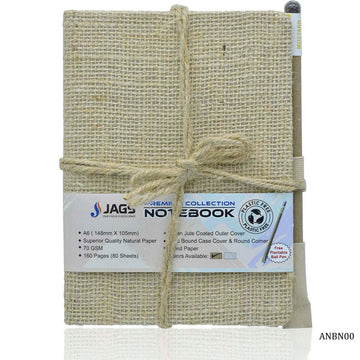 A6 NoteBook Natural Jute Cover 160 Pages 80 Sheet ANBN00