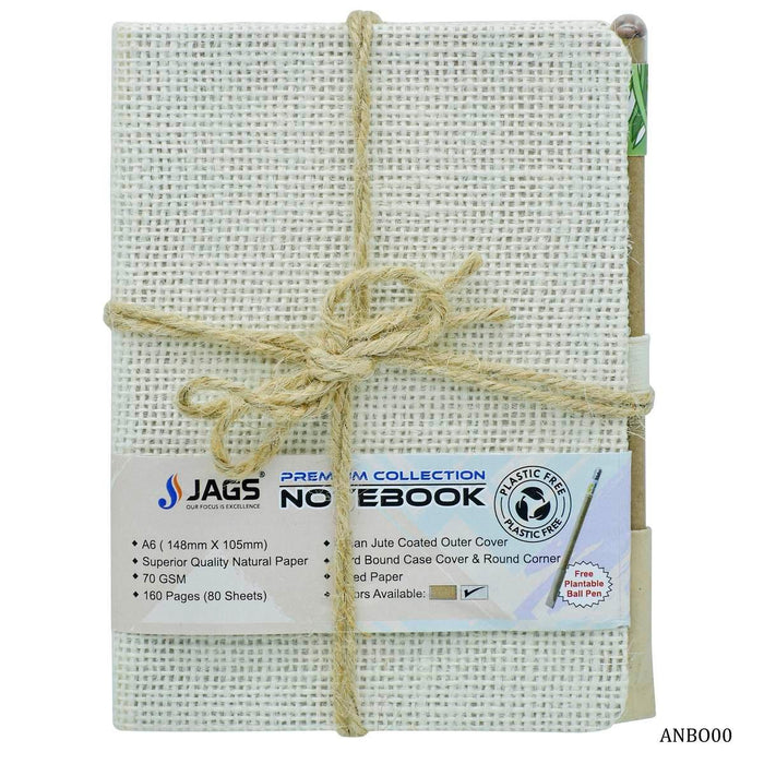 Burlap Jute Diary journal aesthetic | A6 I undated journal eco-friendly