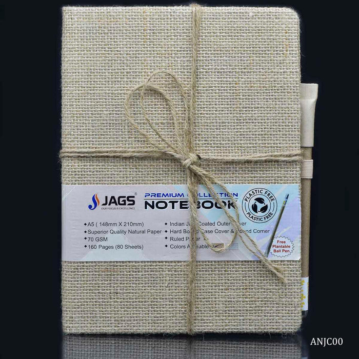 Burlap Jute Diary journal aesthetic | A6 I undated journal eco-friendly