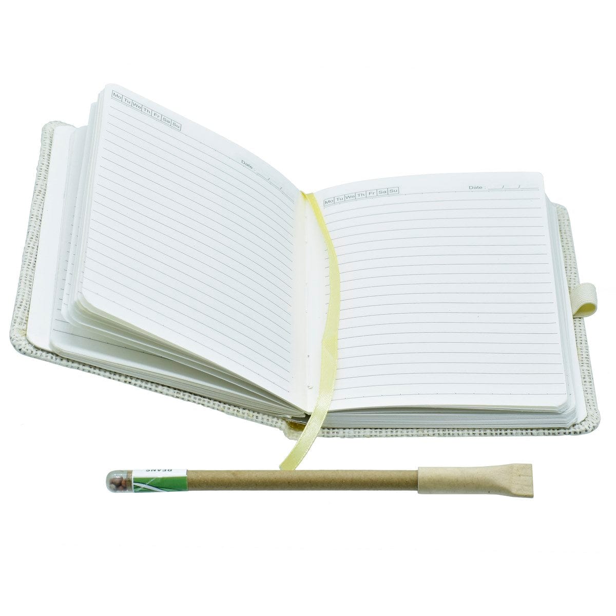 jags-mumbai Formal Diary Burlap Jute Notebook journal aesthetic | A6 I undated journal eco-friendly