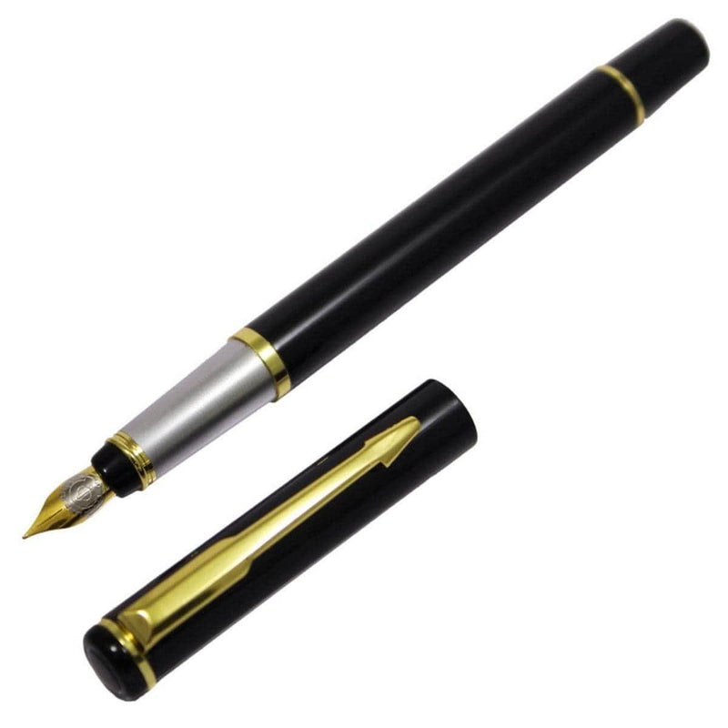 jags-mumbai Fountain pens Elegant Fountain Pen with Black Barrel and Golden Clip - 801FPBKGC