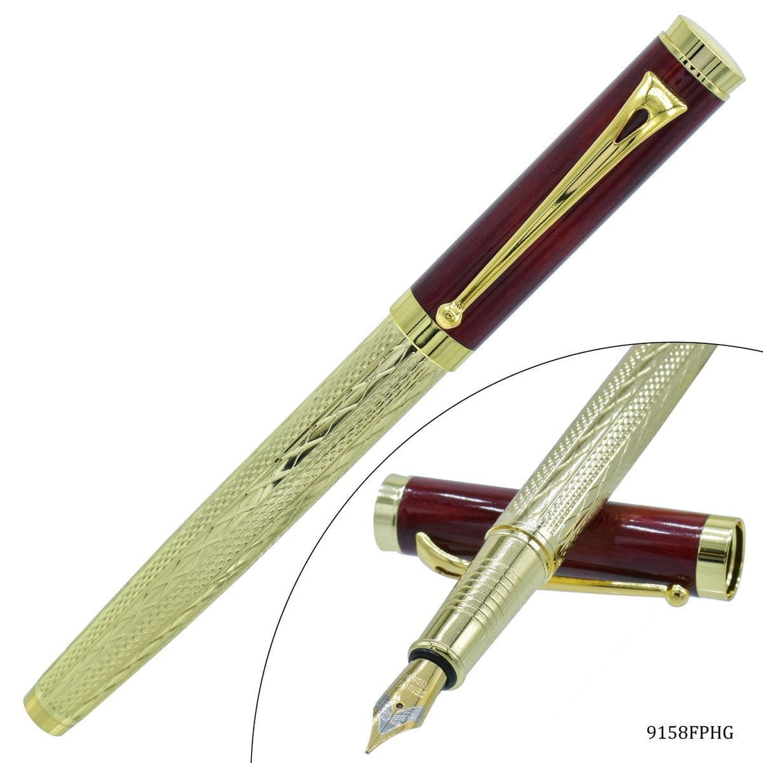 jags-mumbai Fountain pens Fountain pen half gold and red colour golden clip