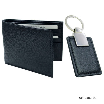 Gifts Set Crocodile Keychain With Wallet Black 7482BK