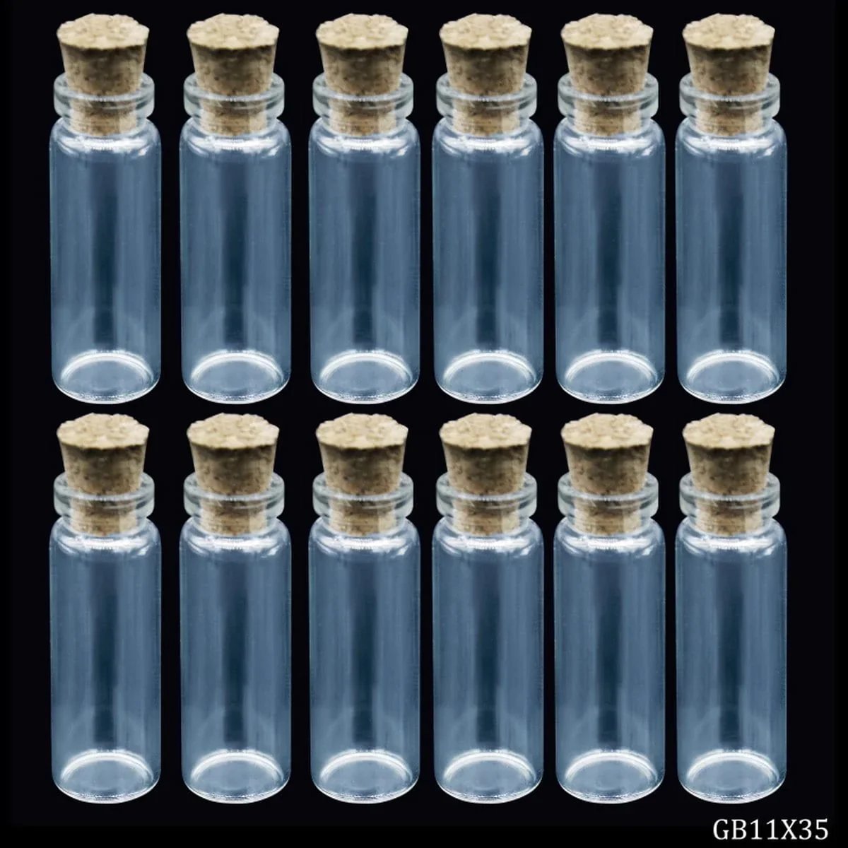 Glass Messages Bottle 11x35 12pcs Set GB11X35
