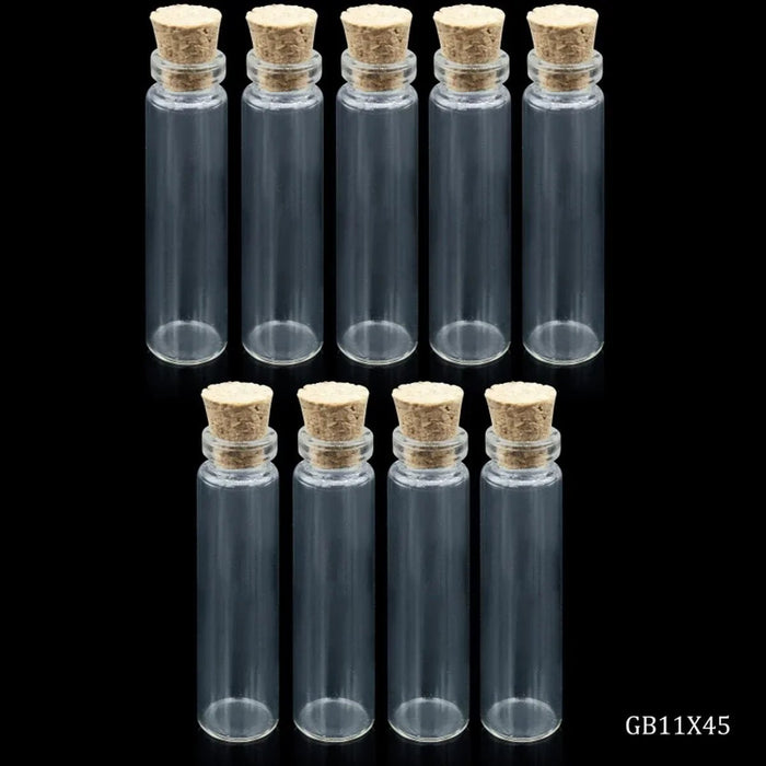 Glass Messages Bottle 11x45 9 pcs Set