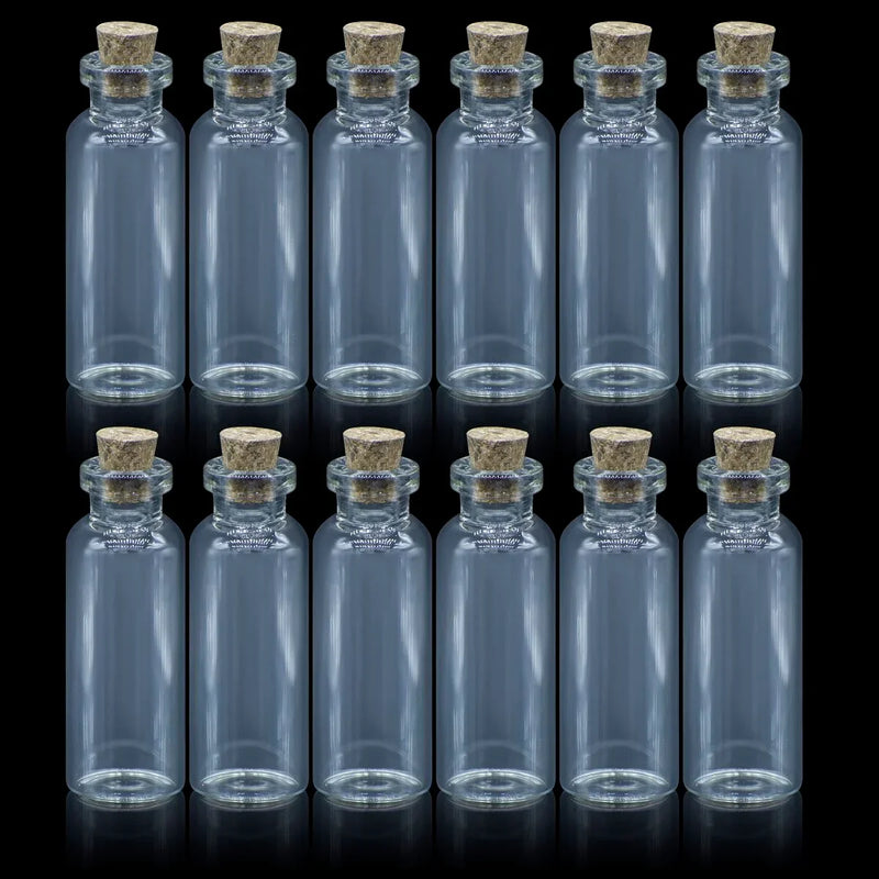 jags-mumbai Glass Messages Bottle Glass Messages Bottle 12 Pcs Set 18*50 50MM GMB18X50