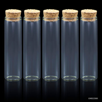 Glass Messages Bottle (Set of 5 Pcs) (22*80) 80MM