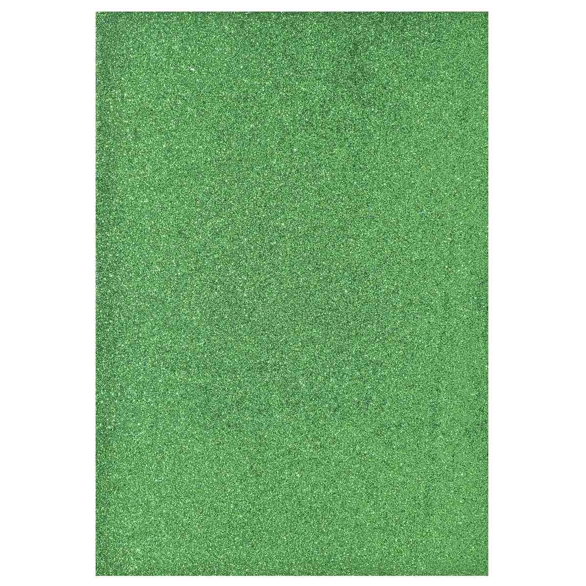 jags-mumbai Glitter Paper & Foam Sheet A4 Glitter Foam Sheet With Stick L Green 26164LGN