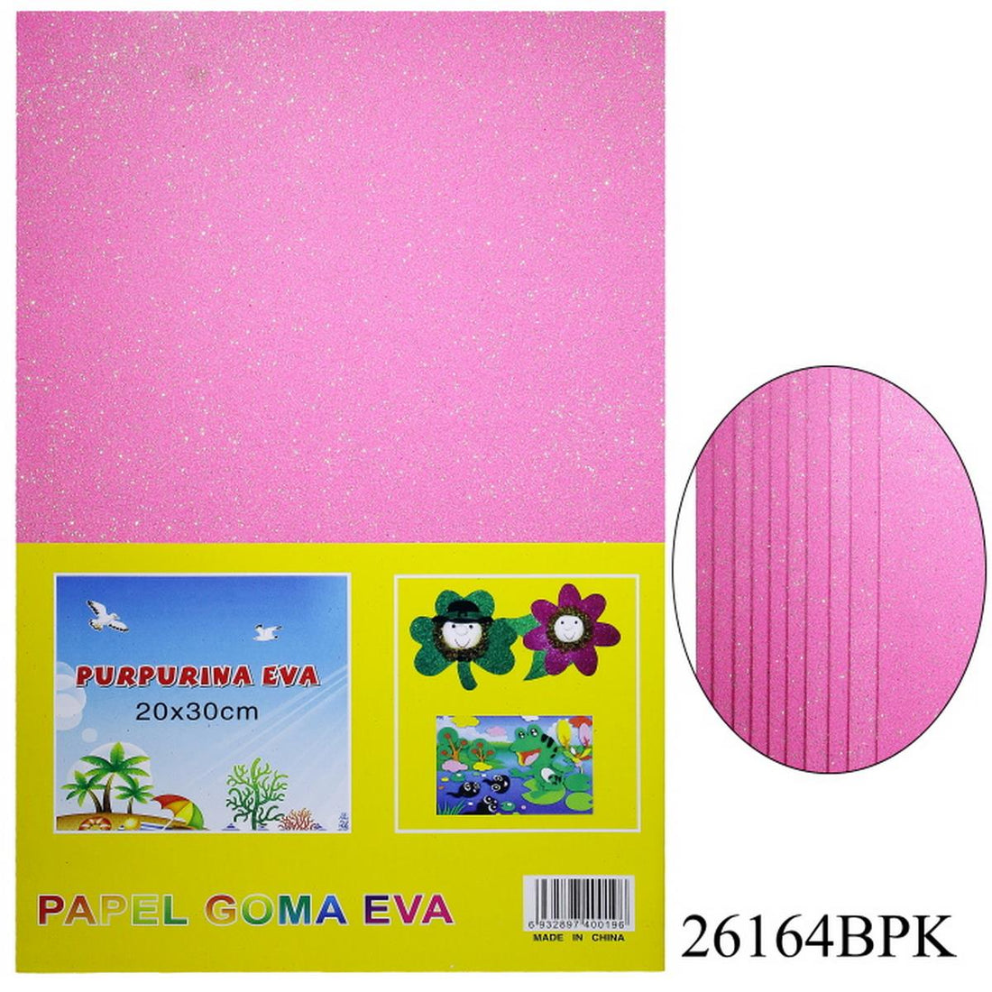 jags-mumbai Glitter Paper & Foam Sheet A4 Glitter Foam Sheet With Sticker B Pink 26164BPK