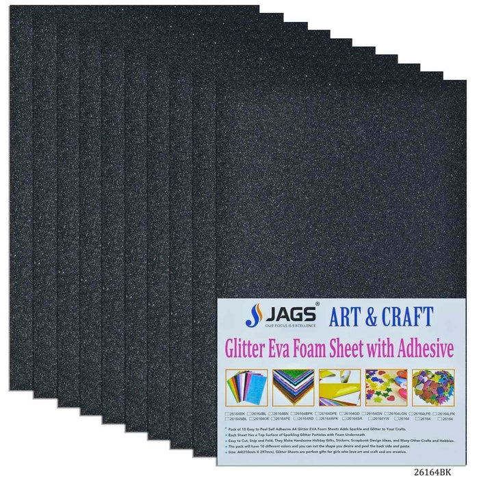 A4 Glitter Foam Sheet With Sticker Black 26164BK  (1 PC)