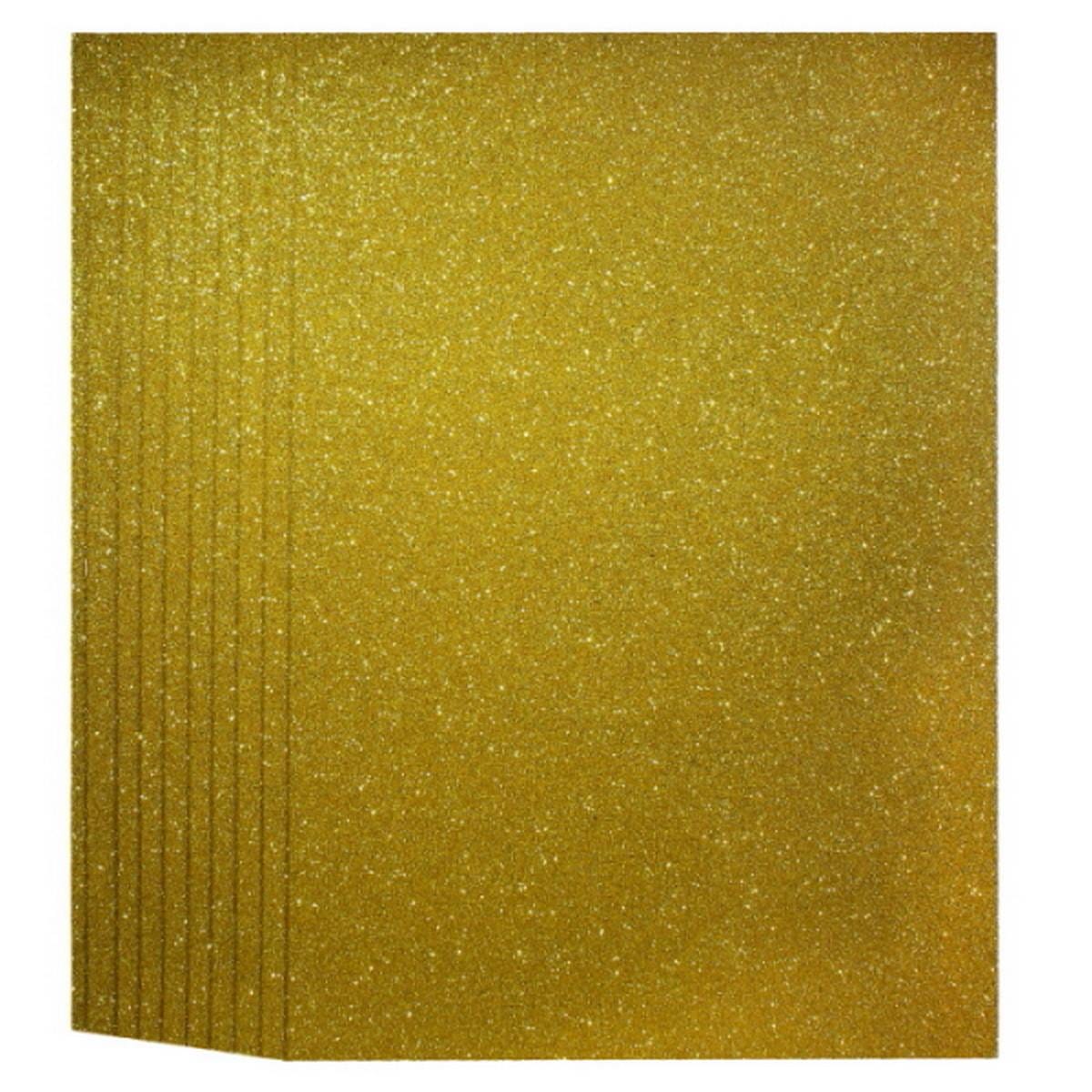 jags-mumbai Glitter Paper & Foam Sheet A4 Glitter Foam Sheet With Sticker Gold 26164GD