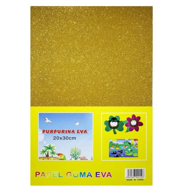 jags-mumbai Glitter Paper & Foam Sheet A4 Glitter Foam Sheet With Sticker Gold 26164GD