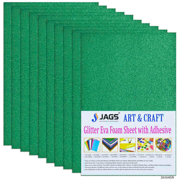A4 Glitter Foam Sheet With Sticker Green 26164GN