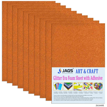 A4 Glitter Foam Sheet With Sticker Orange 26164OE