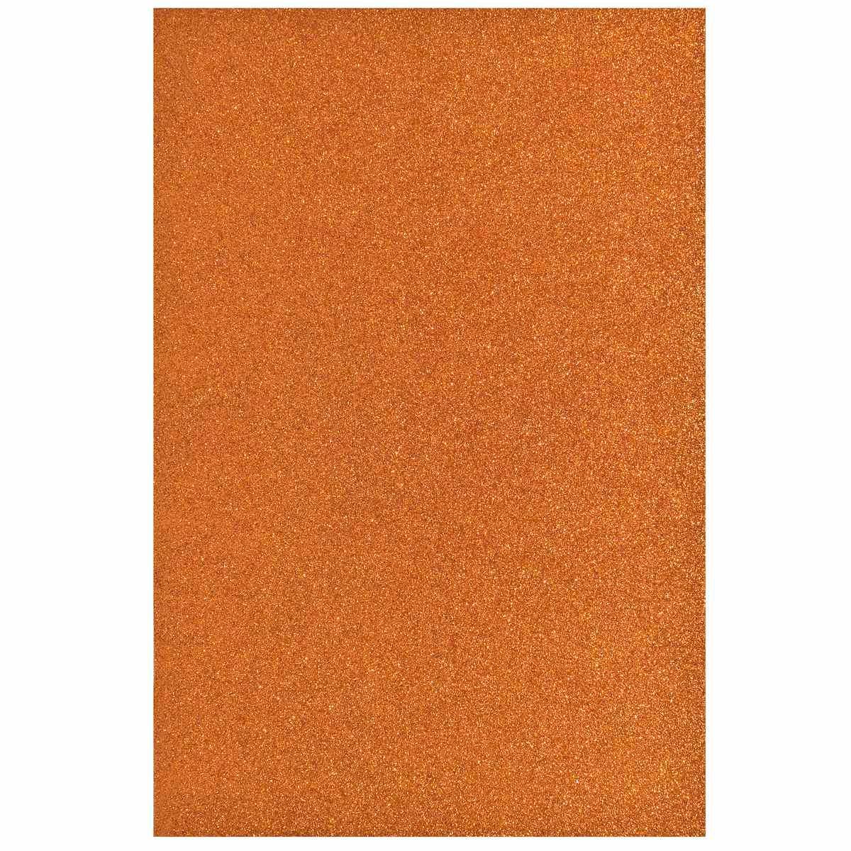 jags-mumbai Glitter Paper & Foam Sheet A4 Glitter Foam Sheet With Sticker Orange 26164OE