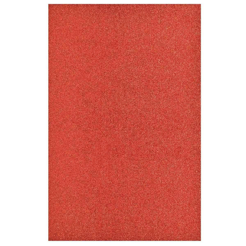 jags-mumbai Glitter Paper & Foam Sheet A4 Glitter Foam Sheet With Sticker Red 26164RD