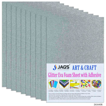 A4 Glitter Foam Sheet With Sticker Silver 26164SR