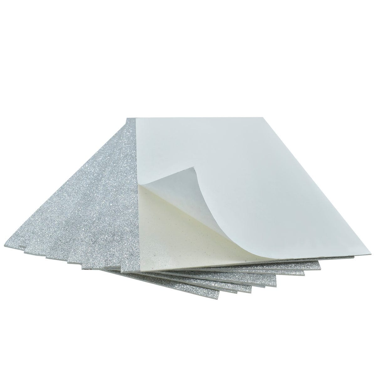 jags-mumbai Glitter Paper & Foam Sheet A4 Glitter Foam Sheet With Sticker Silver 26164SR