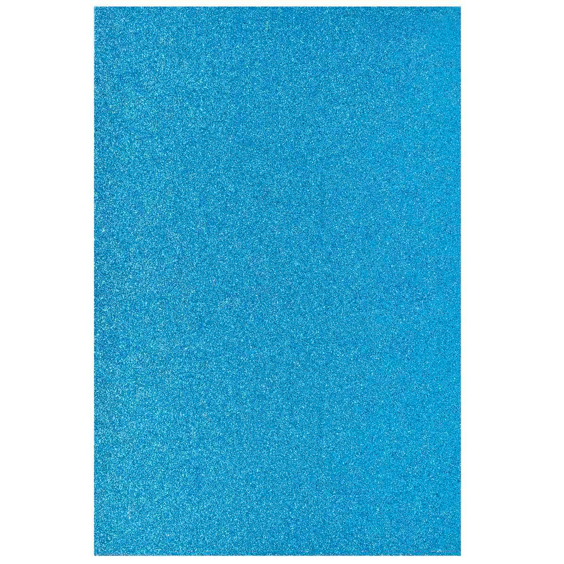 jags-mumbai Glitter Paper & Foam Sheet A4 Glitter Foam Sheet With Sticker Sky Blue 26164SBL