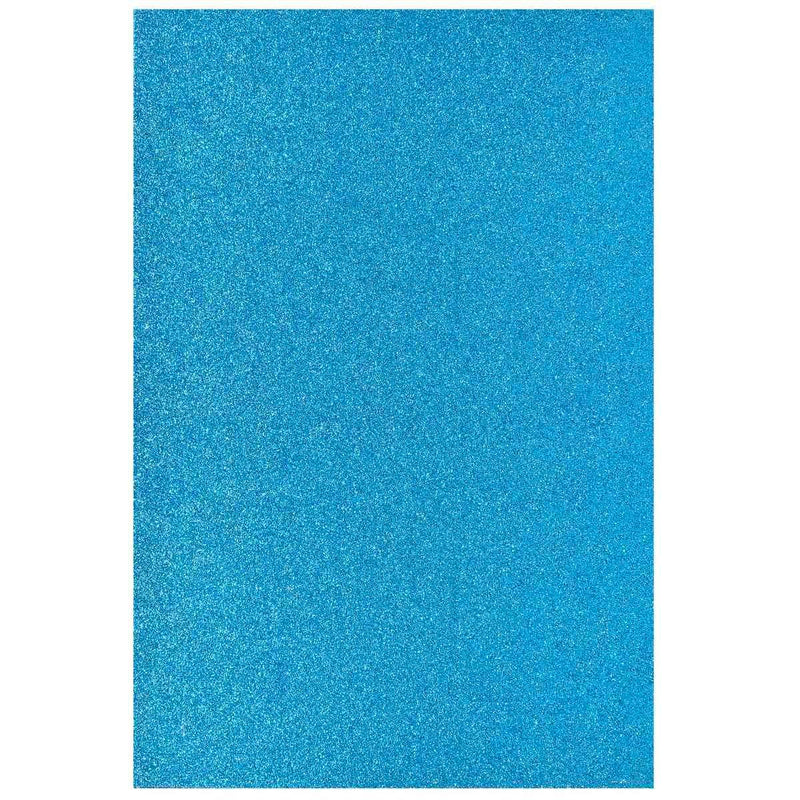 jags-mumbai Glitter Paper & Foam Sheet A4 Glitter Foam Sheet With Sticker Sky Blue 26164SBL
