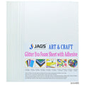 jags-mumbai Glitter Paper & Foam Sheet A4 Glitter Foam Sheet With Sticker White 26164WE