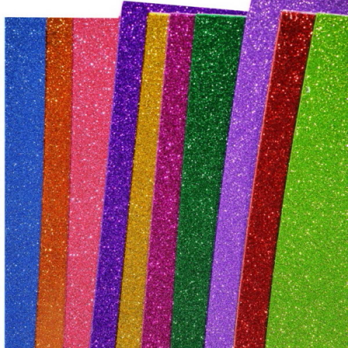 jags-mumbai Glitter Paper & Foam Sheet A4 Glitter Foam Sheet With Stk Multi 10Sheet 71815