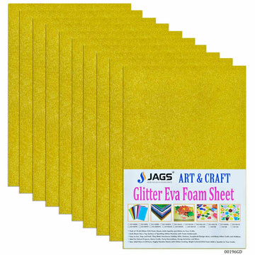 A4 Glitter Foam Sheet Without Sticker Gold 00196GD
