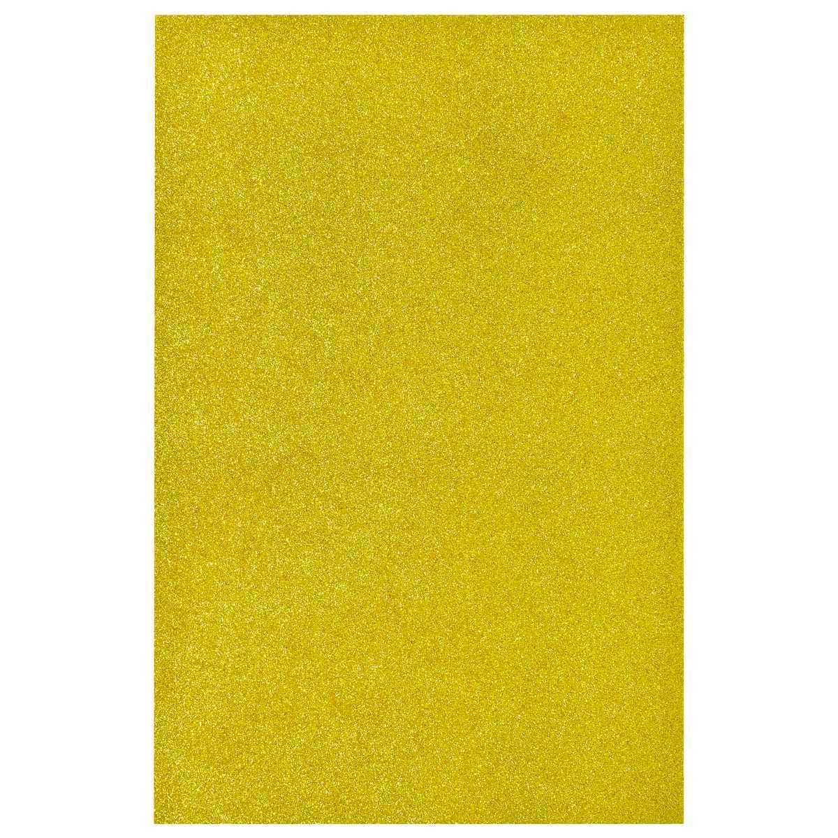 jags-mumbai Glitter Paper & Foam Sheet A4 Glitter Foam Sheet Without Sticker Gold 00196GD