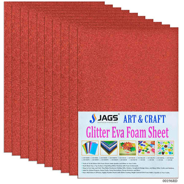 A4 Glitter Foam Sheet Without Sticker Red 00196RD