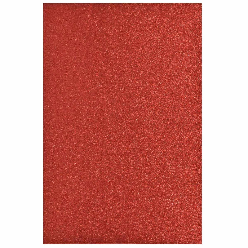 jags-mumbai Glitter Paper & Foam Sheet A4 Glitter Foam Sheet Without Sticker Red 00196RD