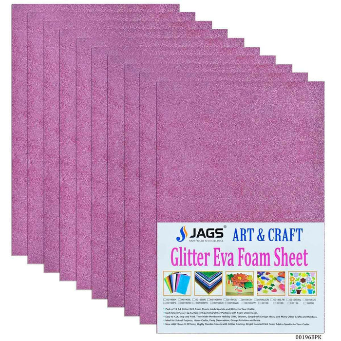 A4 Glitter Foam Sheet Without  Stick B Pink 00196BPK