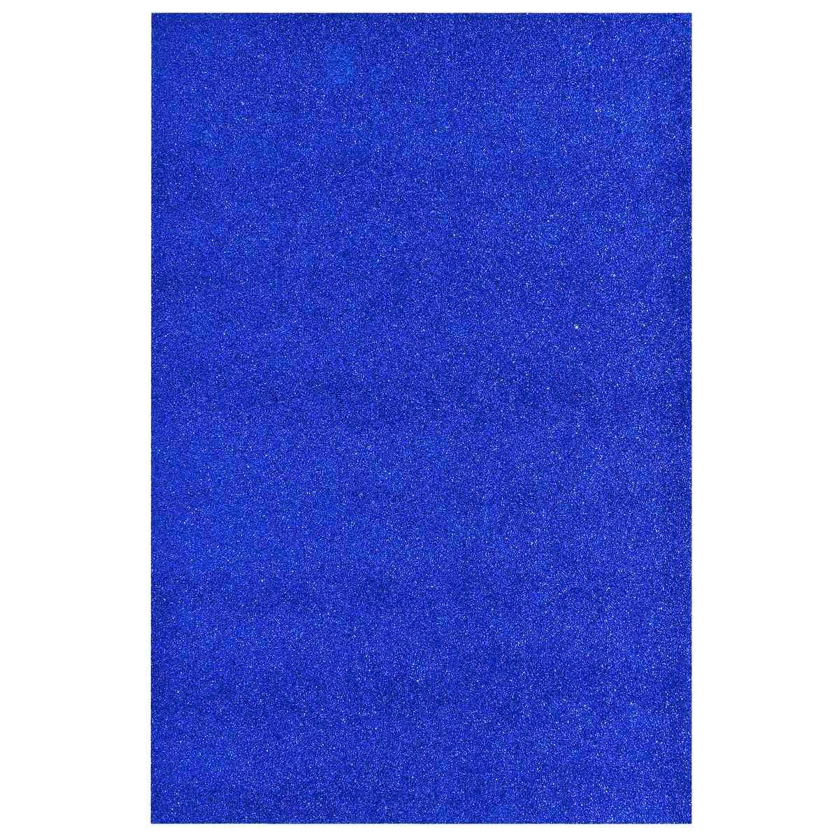 jags-mumbai Glitter Paper & Foam Sheet A4 Glitter Foam Sheet Without Stk N Blue 00196BL