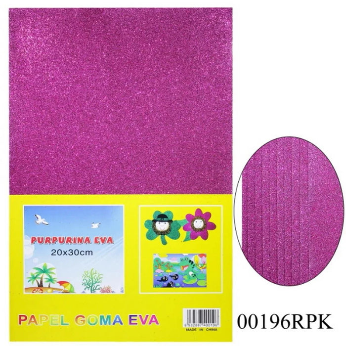 A4 Glitter Foam Sheet Without  Stick R Pink 00196RPK