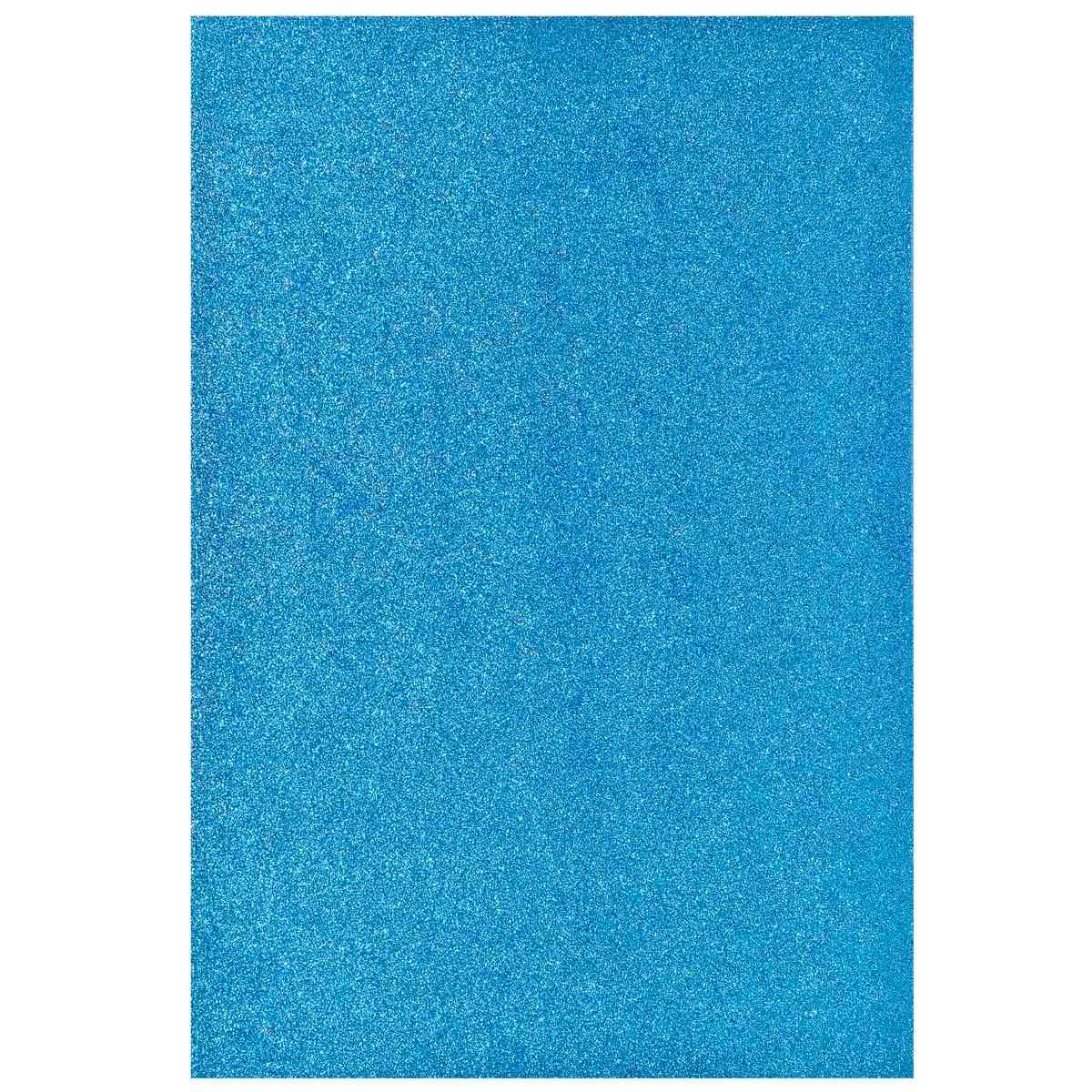jags-mumbai Glitter Paper & Foam Sheet A4 Glitter Foam Sheet Without Stk S Blue 00196NBL