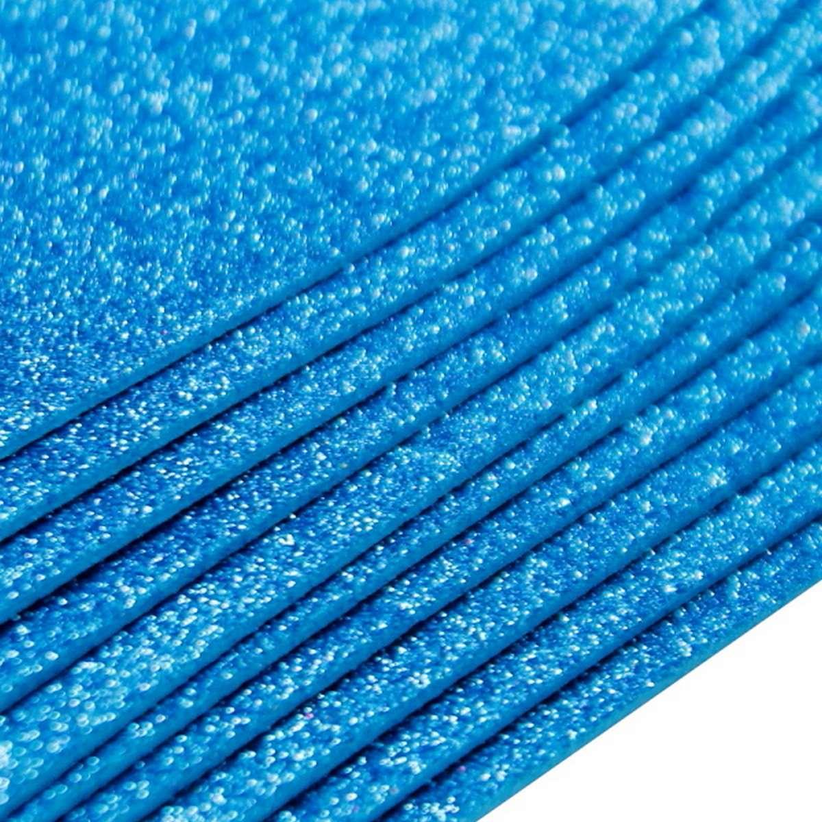 jags-mumbai Glitter Paper & Foam Sheet A4 Glitter Foam Sheet Without Stk S Blue 00196NBL