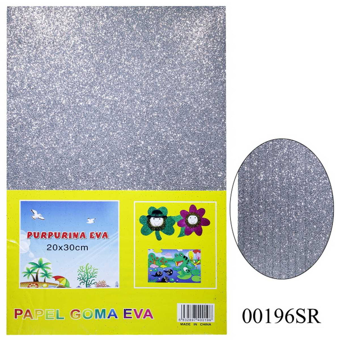 jags-mumbai Glitter Paper & Foam Sheet A4 Glitter Foam Sheet Without Stk Silver 00196SR