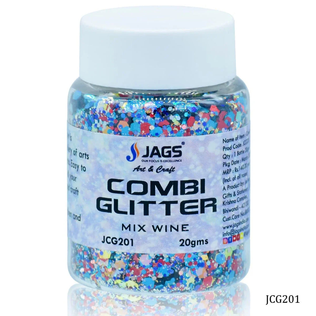 jags-mumbai Glitter Powder Jags Combi Glitter | 20Gsm | Mix Wine