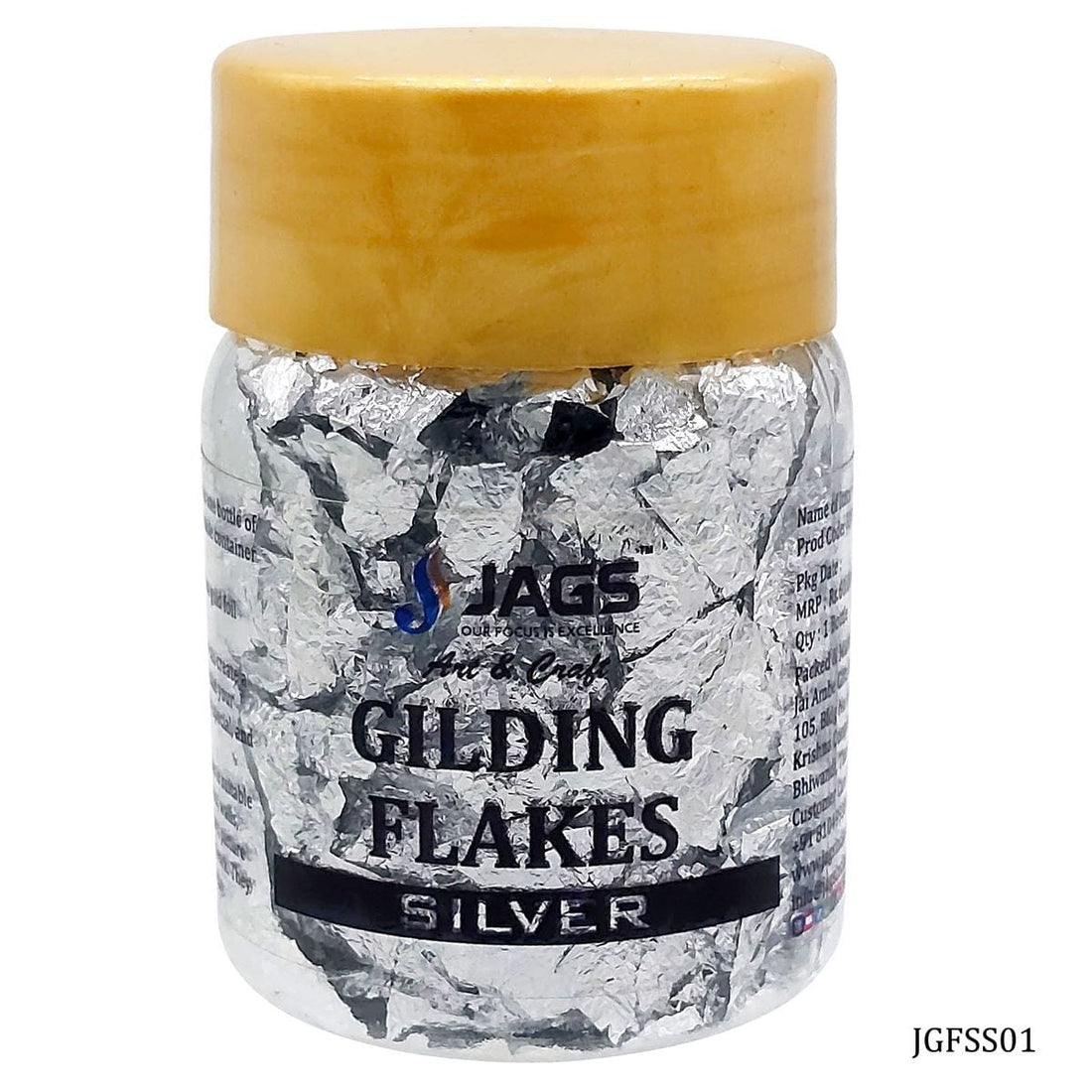 jags-mumbai Glitter Powder JAGS Gilding Flakes Small Bottel Silver